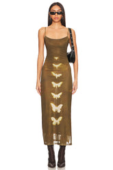 superdown Jocelyn Butterfly Maxi Dress in Brown