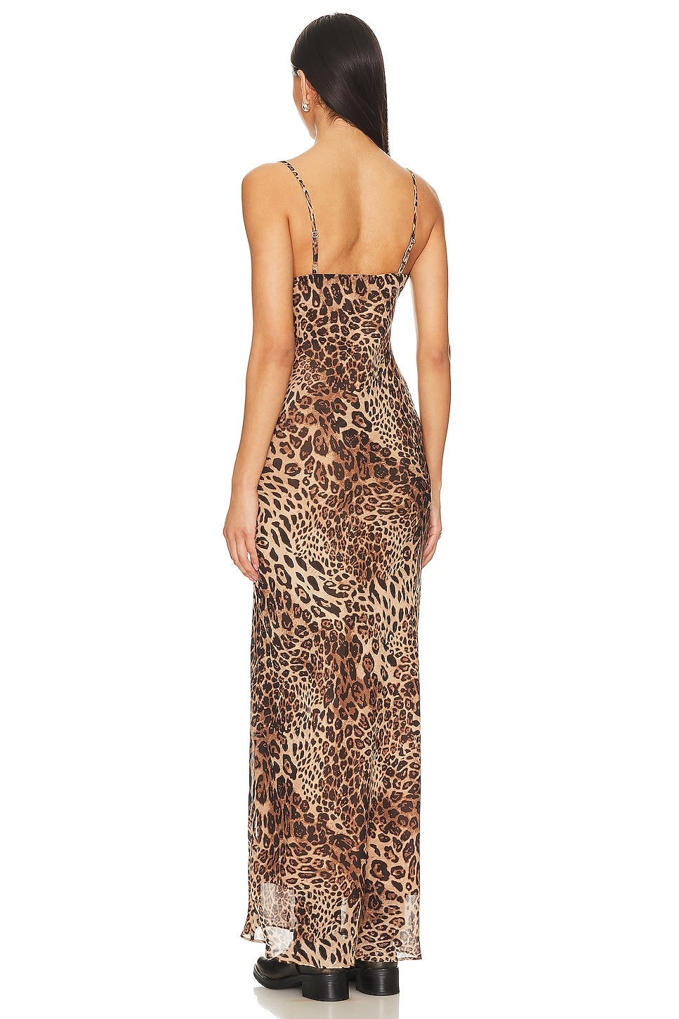 superdown Dexi Maxi Dress in Brown Leopard