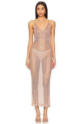 superdown Darcie Maxi Dress in Rose Gold