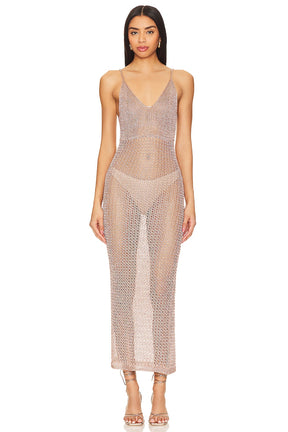 superdown Darcie Maxi Dress in Rose Gold