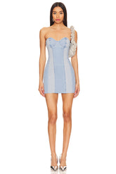 superdown Esmeralda Denim Dress in Blue Denim