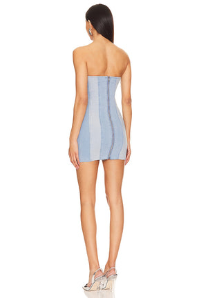 superdown Esmeralda Denim Dress in Blue Denim