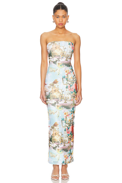 superdown Harmony Maxi Dress in Blue Multi