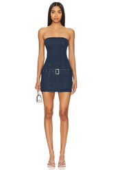 superdown Kara Mini Dress in Vintage Blue