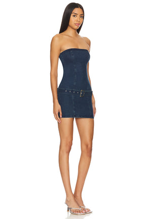 superdown Kara Mini Dress in Vintage Blue