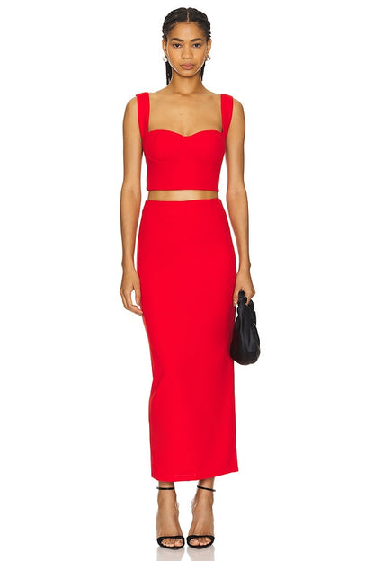 superdown Veneda Skirt Set in Red