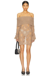 superdown Aubrey Mini Dress in Taupe