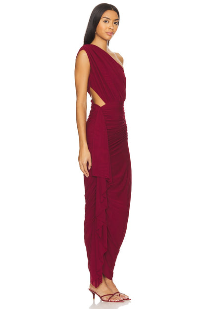 superdown Juliet Midi Dress in Oxblood