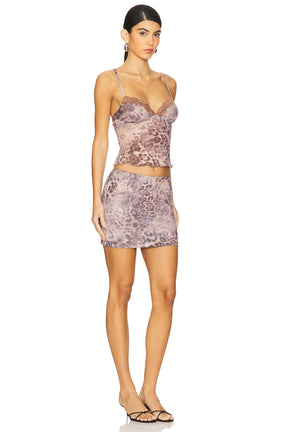 superdown Catherine Cami Skirt Set in Brown Multi