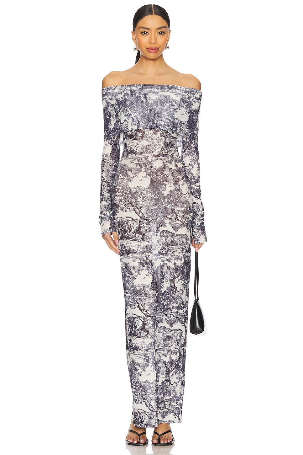 superdown Karasi Maxi Dress in Navy & White