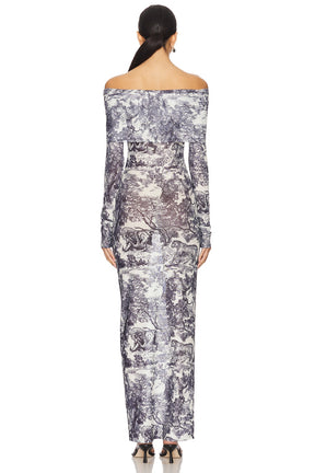 superdown Karasi Maxi Dress in Navy & White