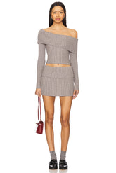 superdown Ava Skirt Set in Heather Gray