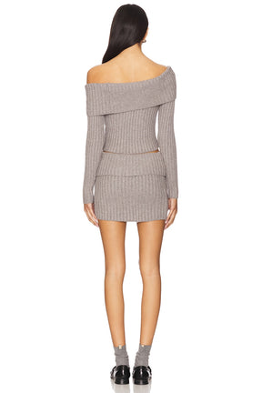 superdown Ava Skirt Set in Heather Gray