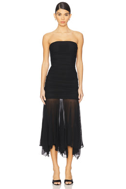 superdown Amaris Strapless Dress in Black