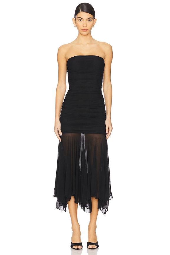 superdown Amaris Strapless Dress in Black