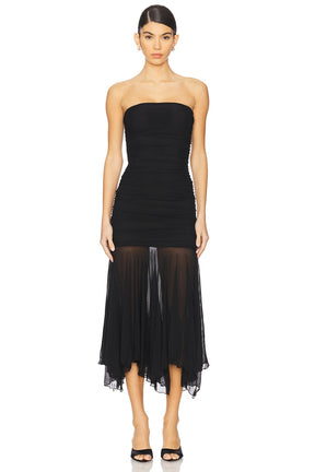 superdown Amaris Strapless Dress in Black