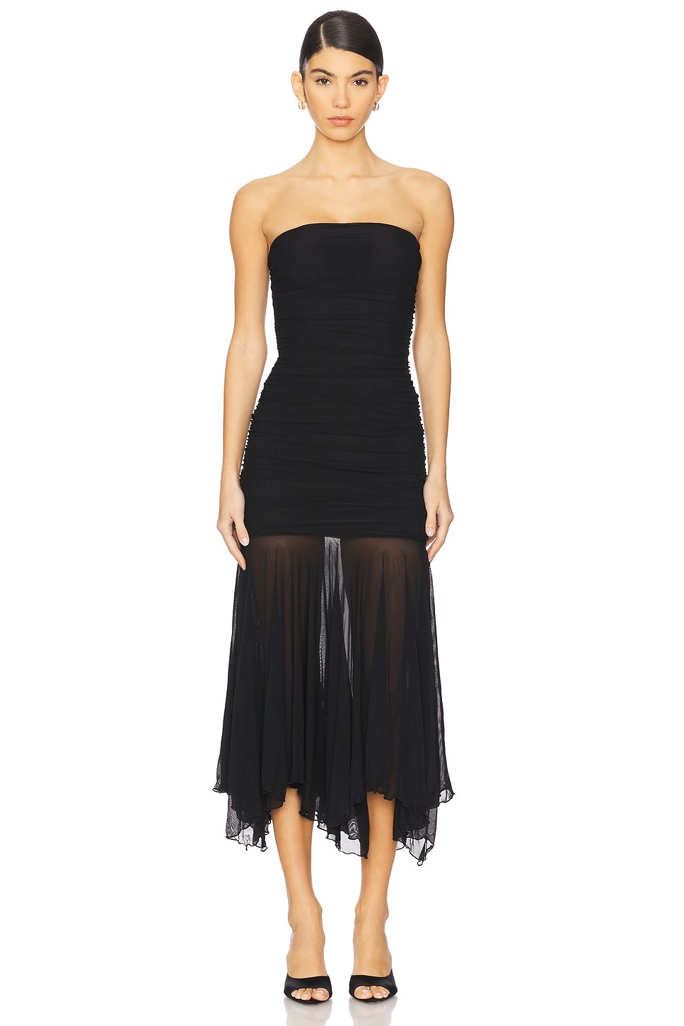 superdown Amaris Strapless Dress in Black