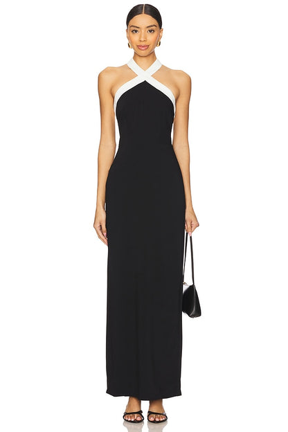 superdown Laurien Cross Front Dress in Black