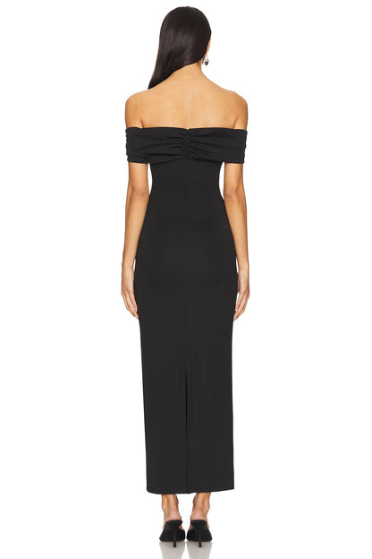 superdown Blake Off Shoulder Gown in Black