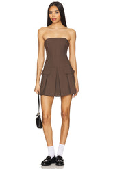 superdown Geraldine Mini Dress in Brown