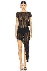 superdown Aletta Asymmetric Dress in Black