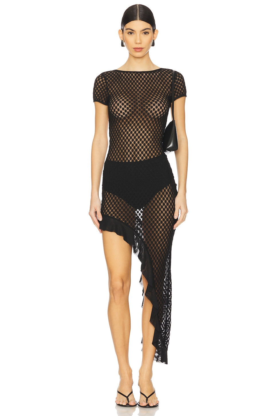 superdown Aletta Asymmetric Dress in Black