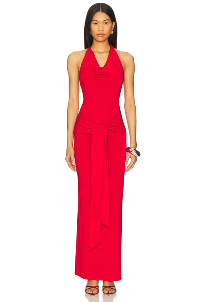 superdown Mariza Halter Maxi Dress in Red