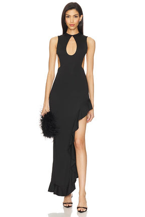 superdown Frany Backless Maxi Dress in Black