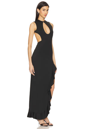 superdown Frany Backless Maxi Dress in Black