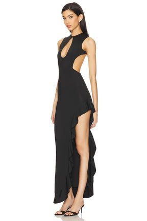superdown Frany Backless Maxi Dress in Black