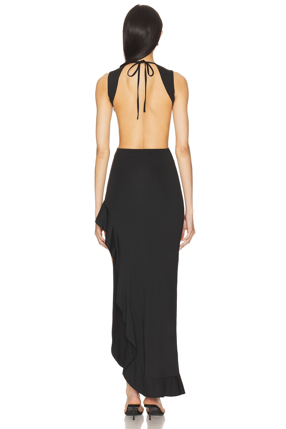superdown Frany Backless Maxi Dress in Black