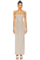 superdown Dalilah Maxi Dress in Silver Metallic