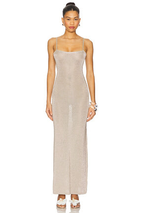 superdown Dalilah Maxi Dress in Silver Metallic