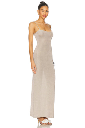 superdown Dalilah Maxi Dress in Silver Metallic