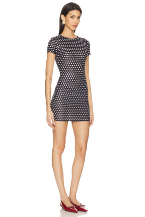 superdown Bay Skirt Set in Black & White Dot