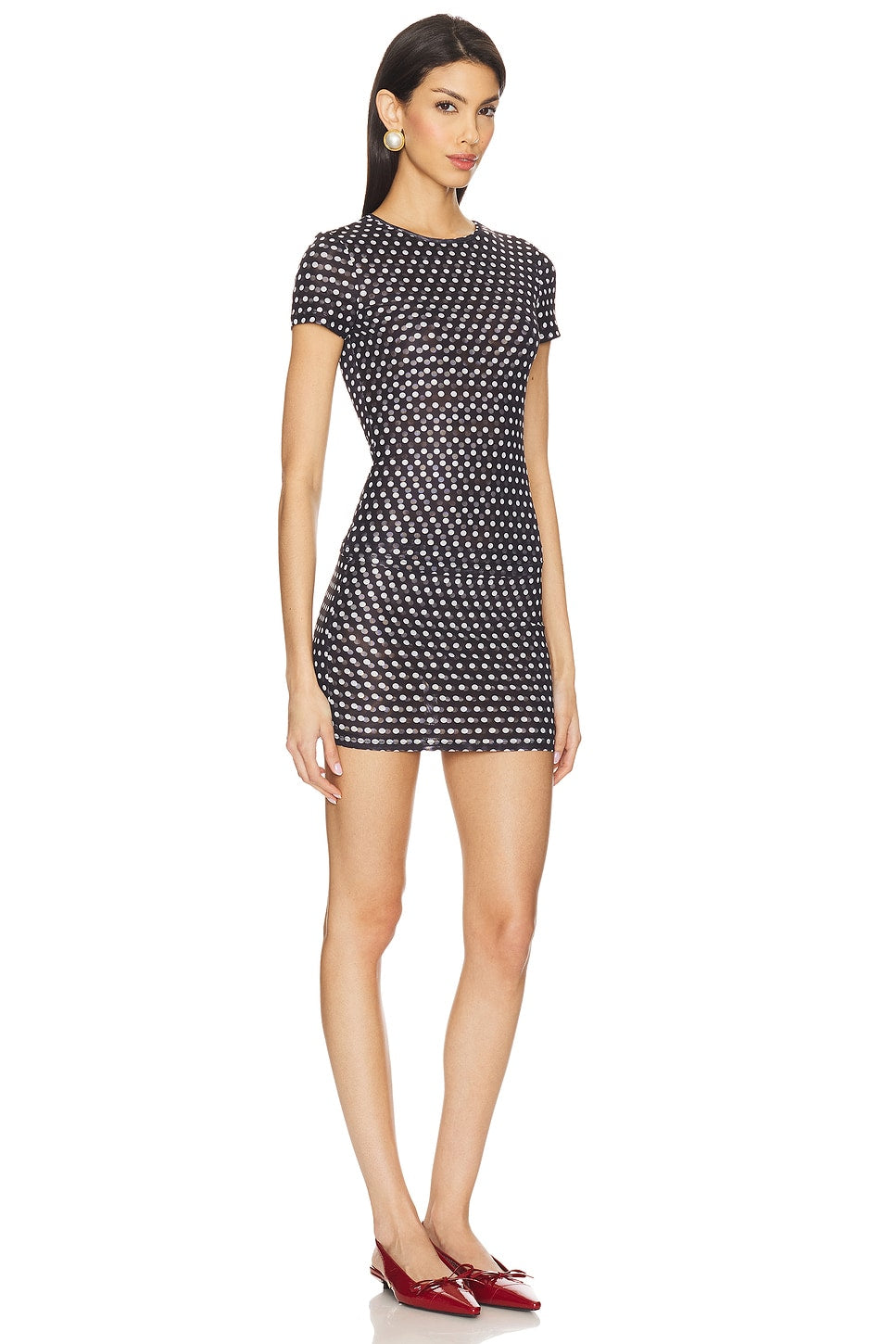 superdown Bay Skirt Set in Black & White Dot