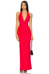 superdown Chloe Halter Maxi Dress in Red