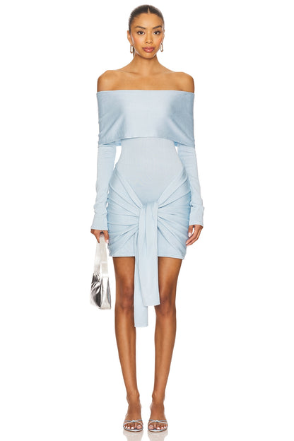 superdown x Yhasmina Ferrara Theresa Mini Dress in Baby Blue