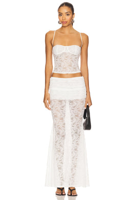 superdown x Yhasmina Ferrara Mimi Maxi Skirt Set in White