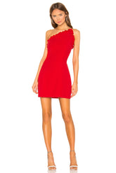 superdown Elizabeth One Shoulder Dress in Red