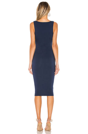 superdown Carlina Square Neck Dress in Navy Blue