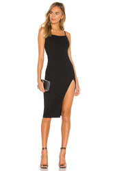 superdown Candace Slit Midi Dress in Black