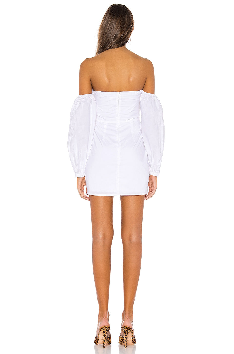 superdown Flynn Ruched Sleeve Dress in White