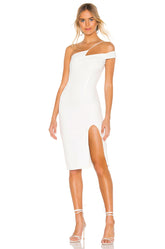 superdown Jillian Asymmetric Midi Dress in White