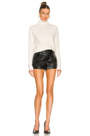 superdown Dominica Python Shorts in Black