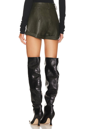 superdown Dominica Python Shorts in Olive