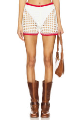 superdown Bronwin Short in White & Red