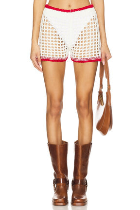 superdown Bronwin Short in White & Red