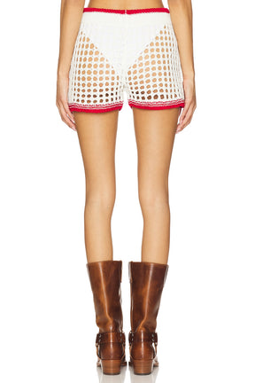 superdown Bronwin Short in White & Red