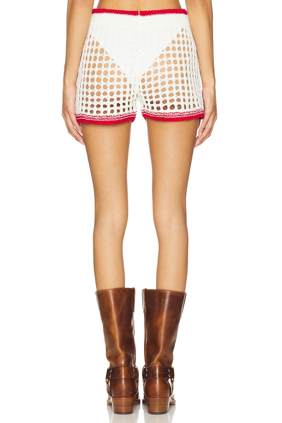 superdown Bronwin Short in White & Red